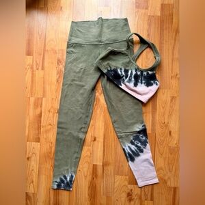 Electric & Rose Leggings and Sports Bra Set